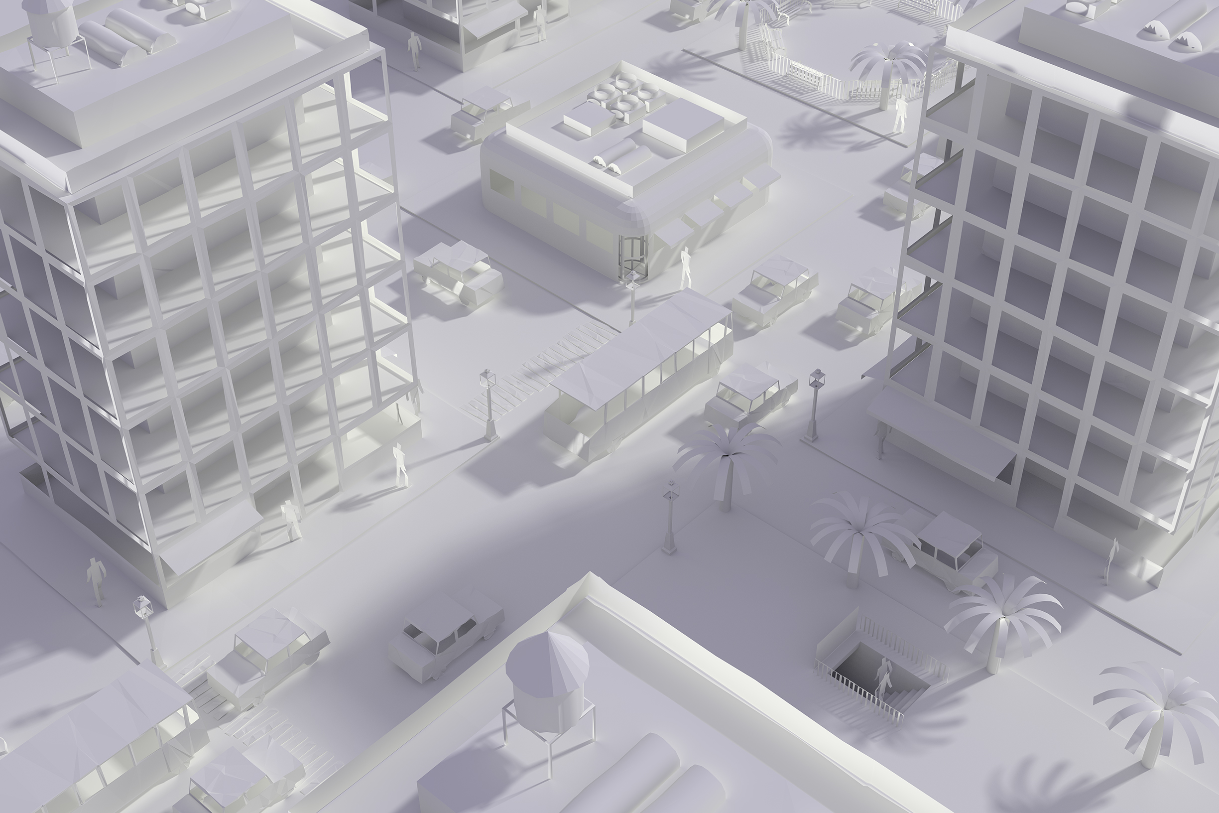 CIty in white